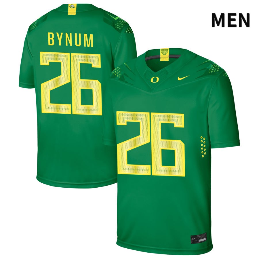 Oregon Ducks Men's #26 Ellis Bynum Football College Authentic Green NIL 2022 Nike Jersey EUS26O6U